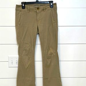 American Eagle kick boot khakis